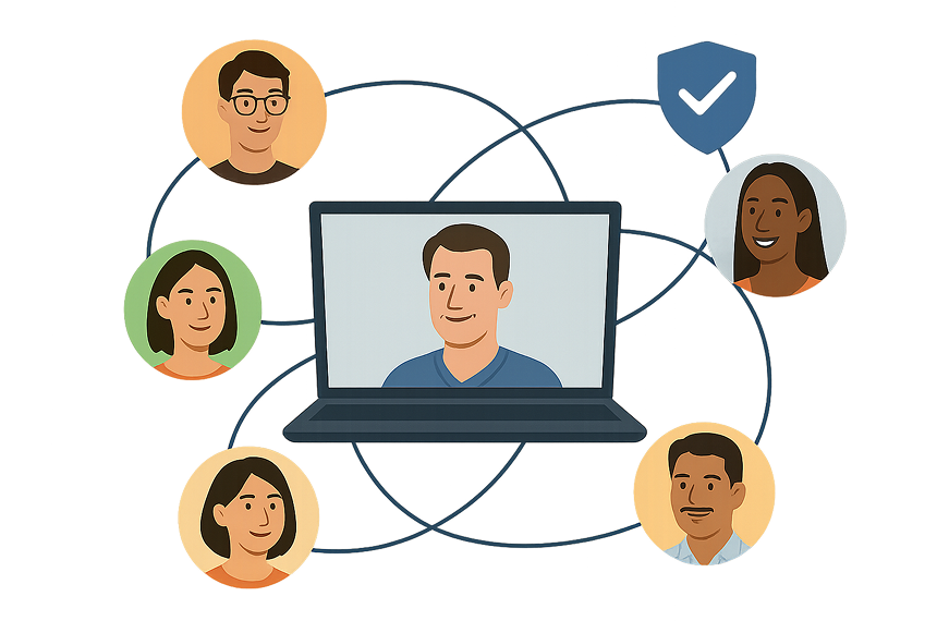 AI Recruiting Globe Illustration