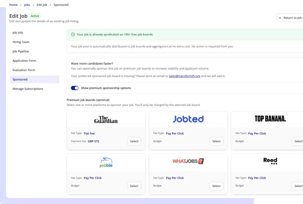 Post and attract candidates